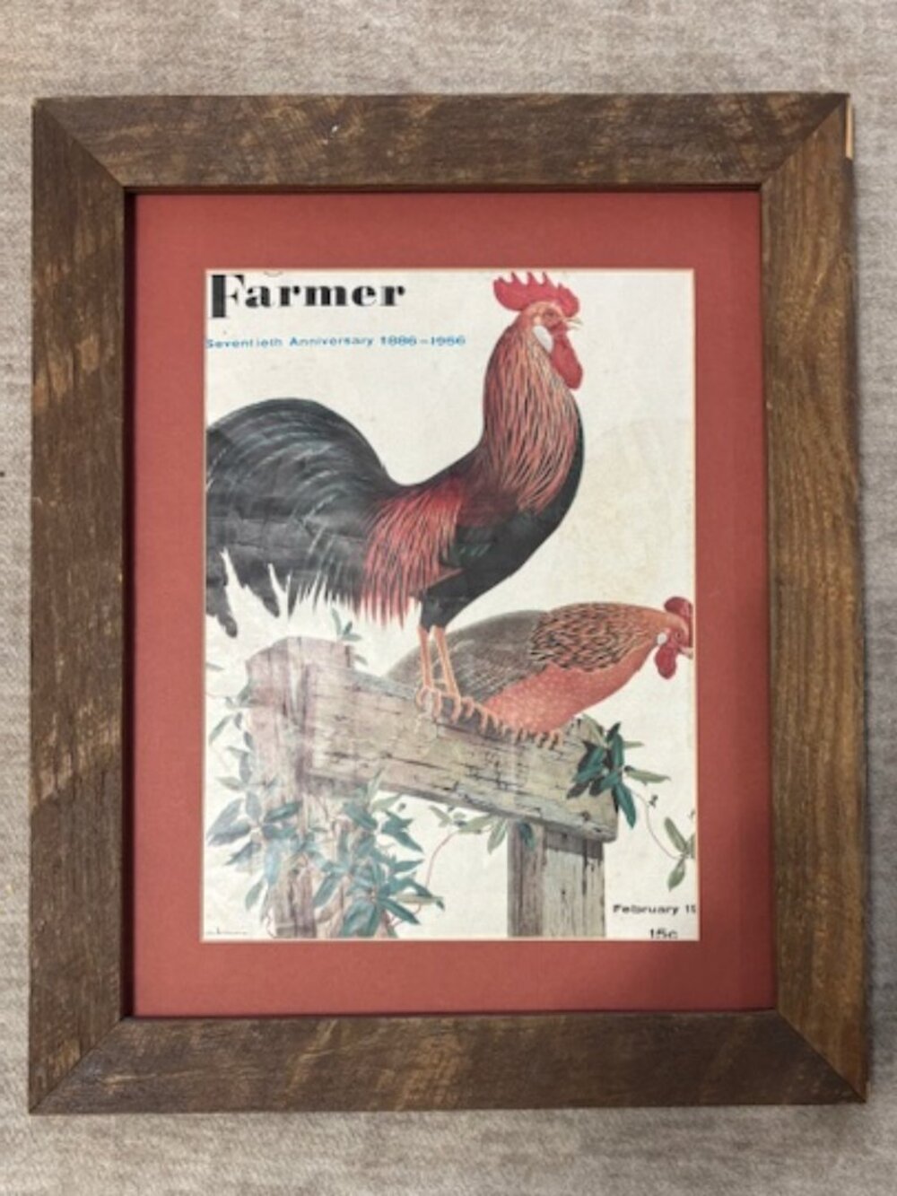 Vintage 70th Anniversary The Farmer Magazine Framed Wall Art 16.5x13.5